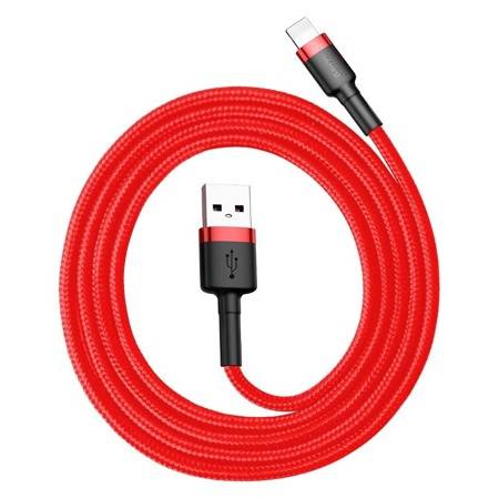 Baseus Cafule Cable - Kabel połączeniowy USB do Lightning, 2.4 A, 0.5 m (czerwony)