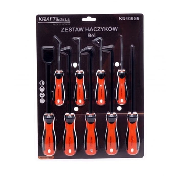 ZESTAW HACZYKÓW Z RĘKOJEŚCIĄ 9szt. do garażu i garażu - Kraft&Dele