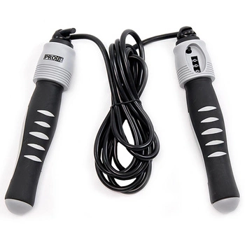 Skakanka z licznikiem Profit DK czarna 2,85m