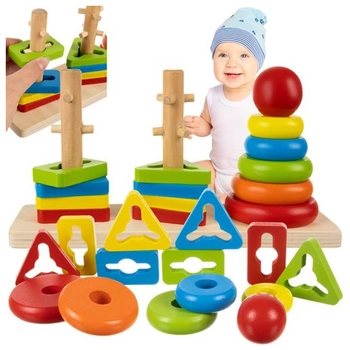 SORTER UKŁADANKA DREWNIANA rozwija zmysł koncentracji