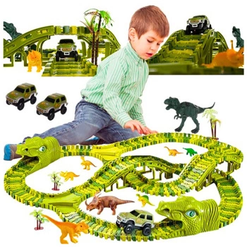 TOR WYŚCIGOWY SAMOCHODOWY - DINOZAURY - kraina przygód 270 elementów