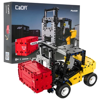KLOCKI KONSTRUKCYJNE Forklift Wózek widłowy z kontenerem 25cm 388el. - CADA