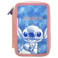 Piórnik STITCH dla dziecka do szkoły przedszkola 2 komorowy z wyposażeniem