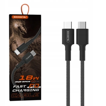 KABEL USB TYP-C 3.6A SOMOSTEL 480Mbps - CZARNY