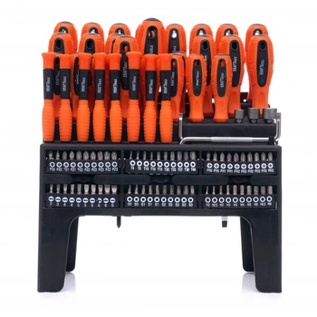 Zestaw śrubokrętów i bitów 100 el. + praktyczny stojak - Kraft&Dele