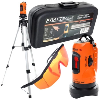 LASER KRZYŻOWY POZIOMNICA AUTOMATYCZNA auto niwelacja 4 stopnie Kraft&Dele
