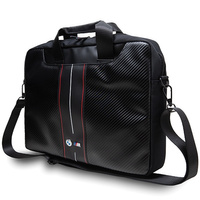 Torba na laptopa BMW Carbon Red Stripes PREMIUM 16" czarna black