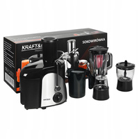 Sokowirówka wielofunkcyjna 1500W stal nierdzewna z akcesoriami Kraft&Dele