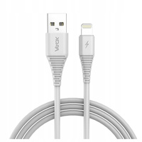 Kabel USB Lightning 2m BIAŁY VA0291 3A SZYBKIE ŁADOWANIE CHIP QC3.0
