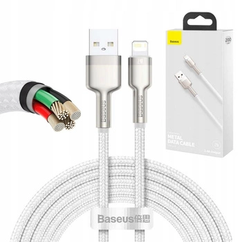 Kabel USB 2.4A 2m CAFULE SERIES biały BASEUS
