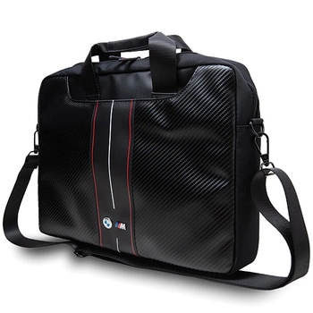 Torba na laptopa BMW Carbon Red Stripes PREMIUM 16" czarna black