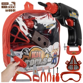 ZESTAW MAJSTERKOWICZA W PLECAKU DUŻA ILOŚĆ ELEMENTÓW DO ZABAWY DLA DZIECI