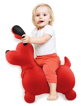 Gumowy Skoczek Piesek Patryk Hopsaniec ćwiczy równowagę motorykę u dzieci