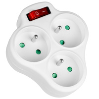 Rozgałęźnik sieciowy 3 gniazda z uziemieniem A i włącznikiem