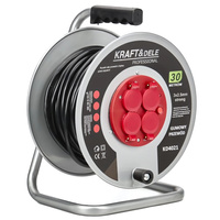 Przedłużacz Ogrodowy Bębnowy Długi przewód 30m 3x2,5mm Mocny Kraft&Dele