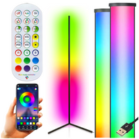 LAMPA PODŁOGOWA STOJĄCA NAROŻNIKOWA RGB+W + PILOT