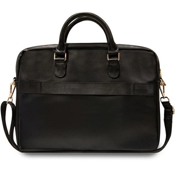 Torba na laptopa Guess ZIP Leather Triangle PREMIUM 16" czarny black