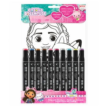 MALOWANIE PO NUMERACH DOMEK DLA LALEK GABBY 10 dwustronnych flamastrów