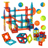 Klocki magnetyczne 96 el. tor kulkowy i labirynt 3D edukacyjny zestaw