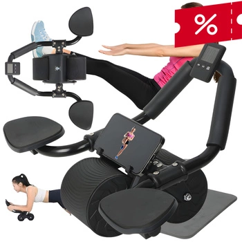 ROLLER FITNESS DO TRENINGU MIĘŚNI BRZUCHA z uchwytem na telefon + LCD