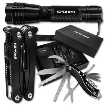 SURVIVAL ZESTAW PRZETRWANIA MULTITOOL 27w1 Spokley z latarką diody LED