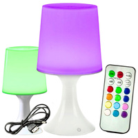 LAMPKA STOŁOWA NA STOLIK BEZPRZEWODOWA LAMPA ZMIENIAJĄCA KOLORY Z PILOTEM