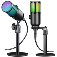 Mikrofon RGB STREAMING komputerowy Gamingowy Studyjny Kondensacyjny USB