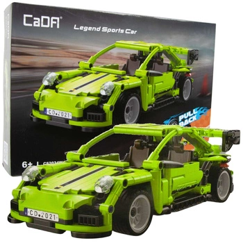 KLOCKI KONSTRUKCYJNE Wyścigówka z napędem Pull-back Zielona 387el. - CADA