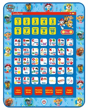 TABLET DLA DZIECKA EDUKACYJNY ZNAKI LICZBY SŁOWA - PSI PATROL - PAW PATROL