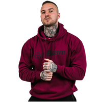 Męska bluza z kapturem PRO Hoodie Burgundy rozmiar M - GymBeam