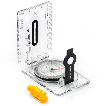 KOMPAS LINIJKA składana z lupą do wyznaczania azymutu na mapie precyzyjny