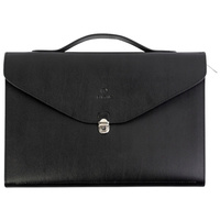 AKTÓWKA NA LAPTOPA ze skóry naturalnej BALTAN czarna elegancja 13-14 cali