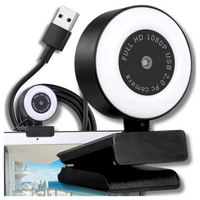 KAMERA INTERNETOWA do wideokonferencji, pracy zdalnej, korepetycji + LED