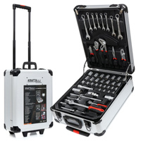 ZESTAW KLUCZY NASADOWYCH PŁASKICH OCZKOWYCH 188el. + walizka - KraftDele