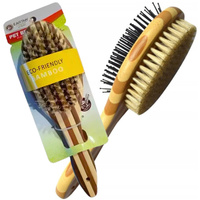 Szczotka  dla zwierząt dwustronna bambusowa do kąpieli