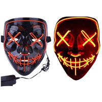 MASKA LED ŚWIECĄCA LEDOWA IMPREZA KONCERT PURGE - 3 TRYBY ŚWIECENIA
